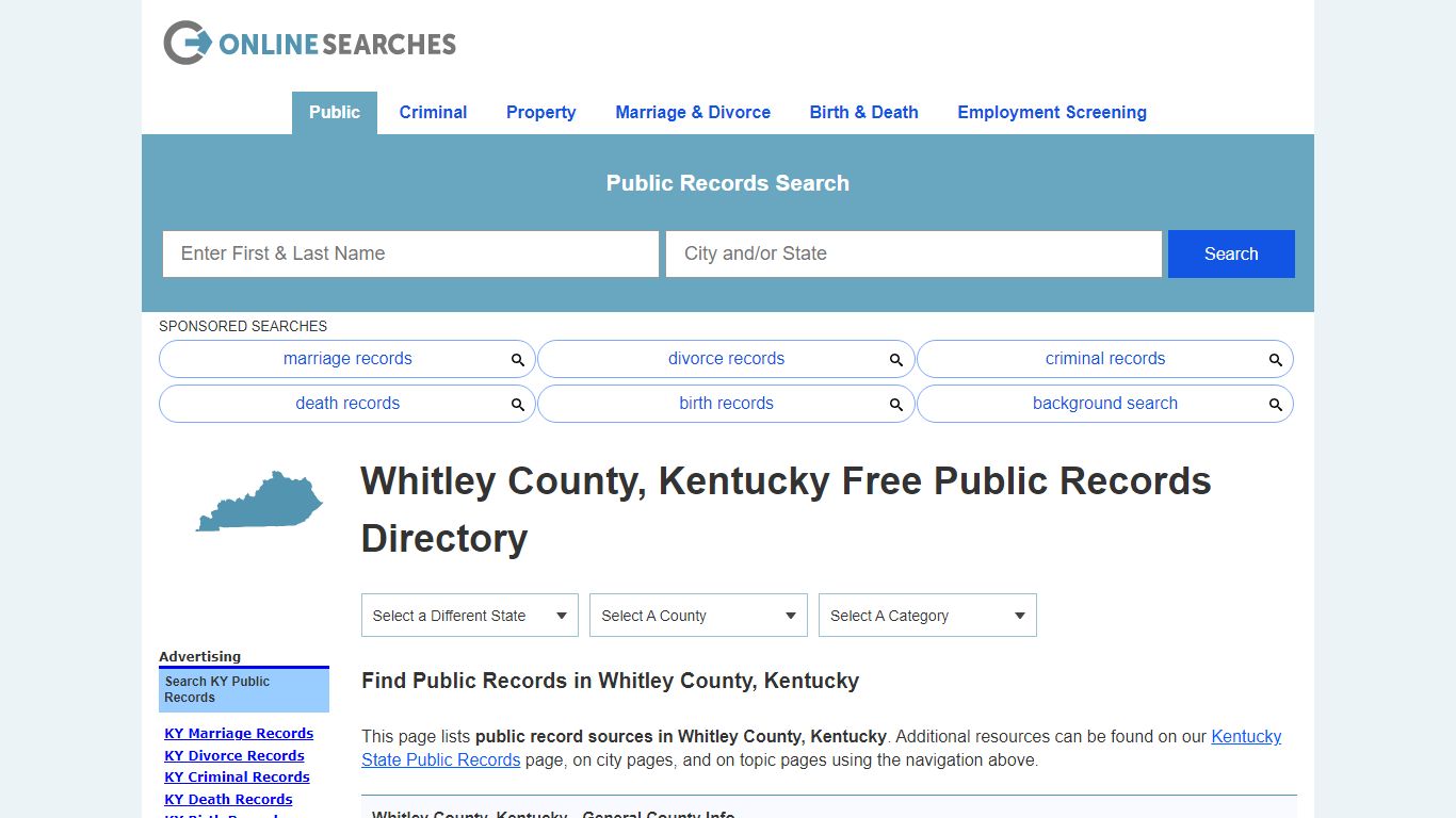 Whitley County, Kentucky Public Records Directory