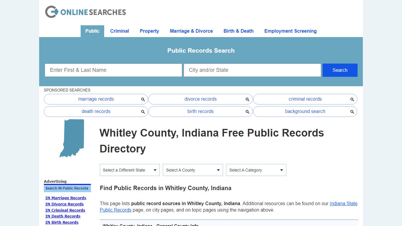 Whitley County, Indiana Public Records Directory