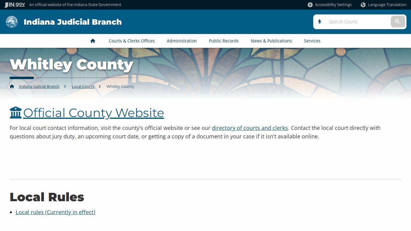 Whitley County - Indiana Judicial Branch